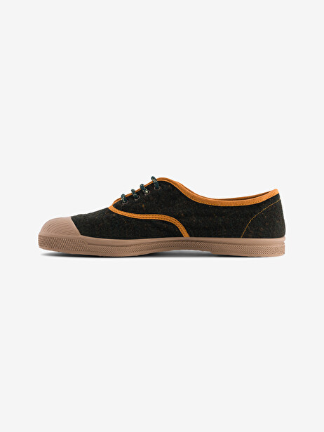 TENNIS LACET FEMME FLANELLE BROSSEE  Militaire , Tennis & Chaussures Bensimon