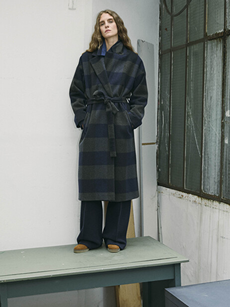 MANTEAU SAMYCOAT  Grands carreaux , Prêt-à-porter Bensimon