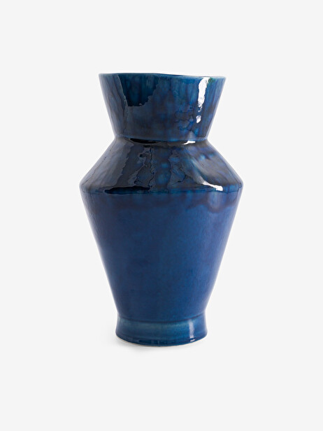 PETIT VASE BLEU A EFFET 15x25 cm  Bleu , Maison Bensimon