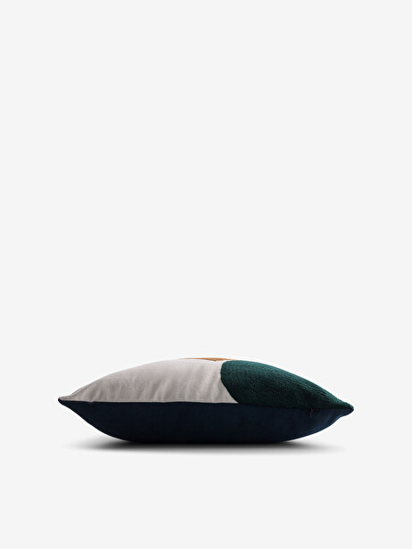 COUSSIN BRODE BICOLORE MARINE 45x45  Marine , Maison Bensimon