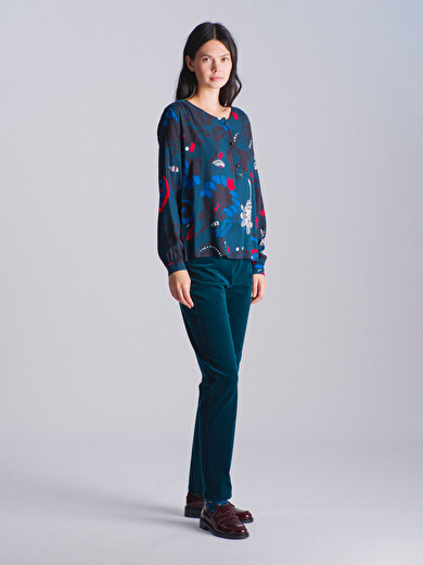 BLOUSE JOANIE  Imprime bleu , Prêt-à-porter Bensimon