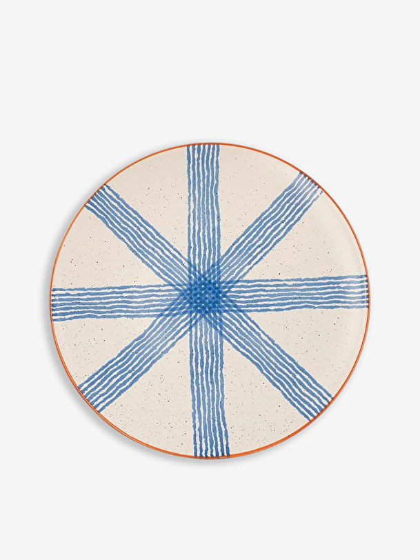 ASSIETTE PLATE POSITANO CERAMIQUE BLEU -... Bleu , Maison Bensimon