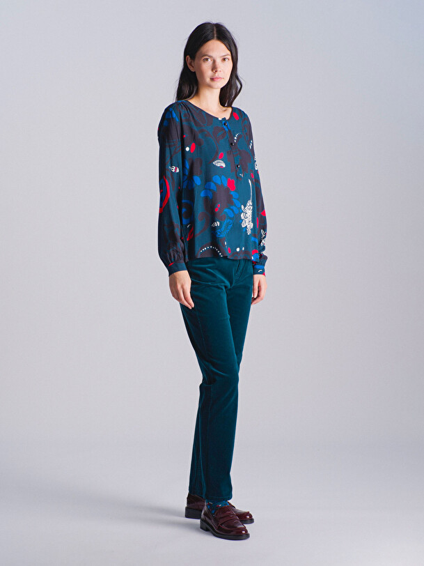 BLOUSE JOANIE  Imprime bleu , Pr&ecirc;t-&agrave;-porter Bensimon