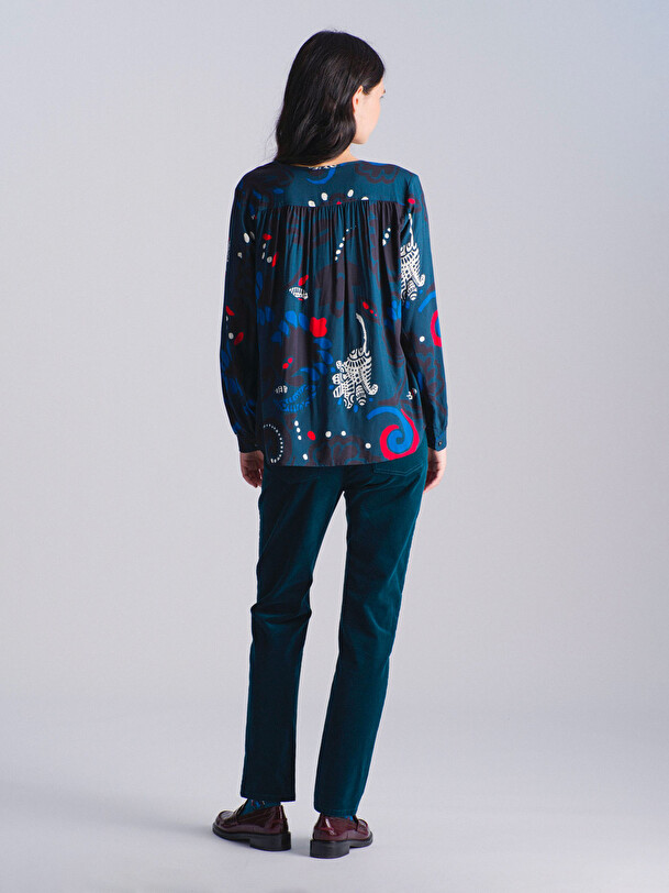 BLOUSE JOANIE  Imprime bleu , Pr&ecirc;t-&agrave;-porter Bensimon