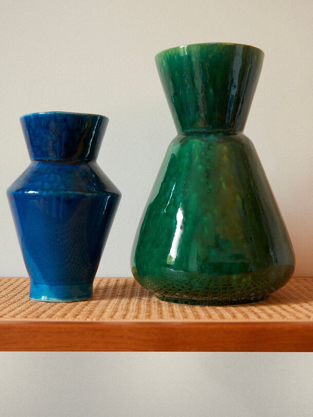 GRAND VASE VERT A EFFET 21x34.5 cm Vert , Maison Bensimon