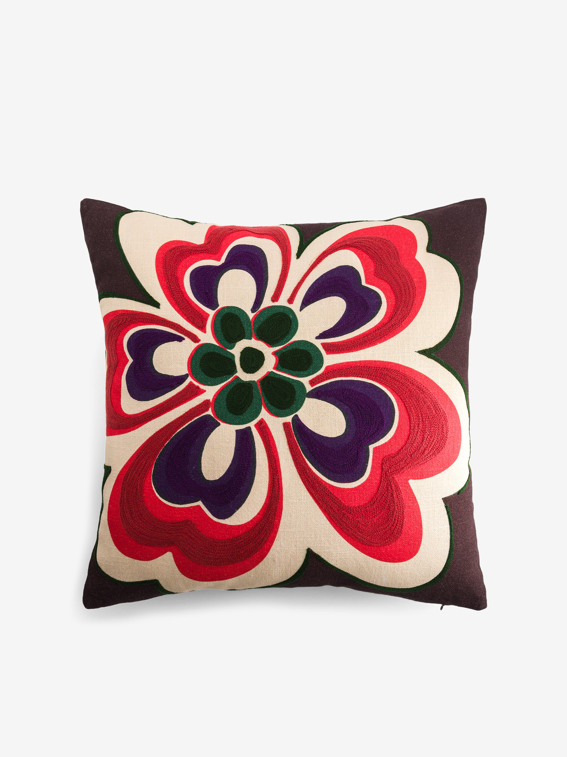 COUSSIN FLOWER 45x45 PRUNE Prune , Maison Bensimon