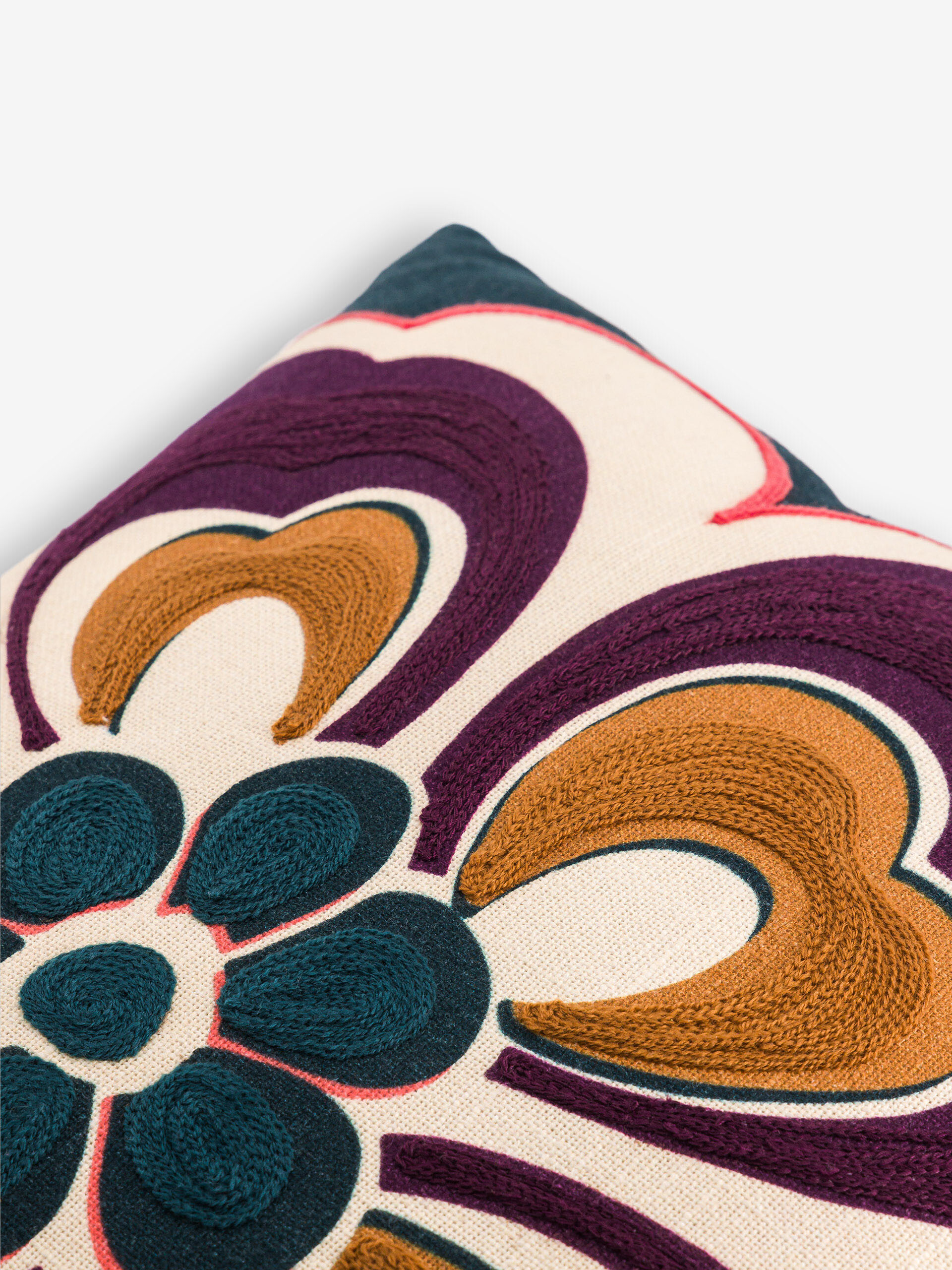 COUSSIN FLOWER 45x45 PETROLE Bleu petrole , Maison Bensimon