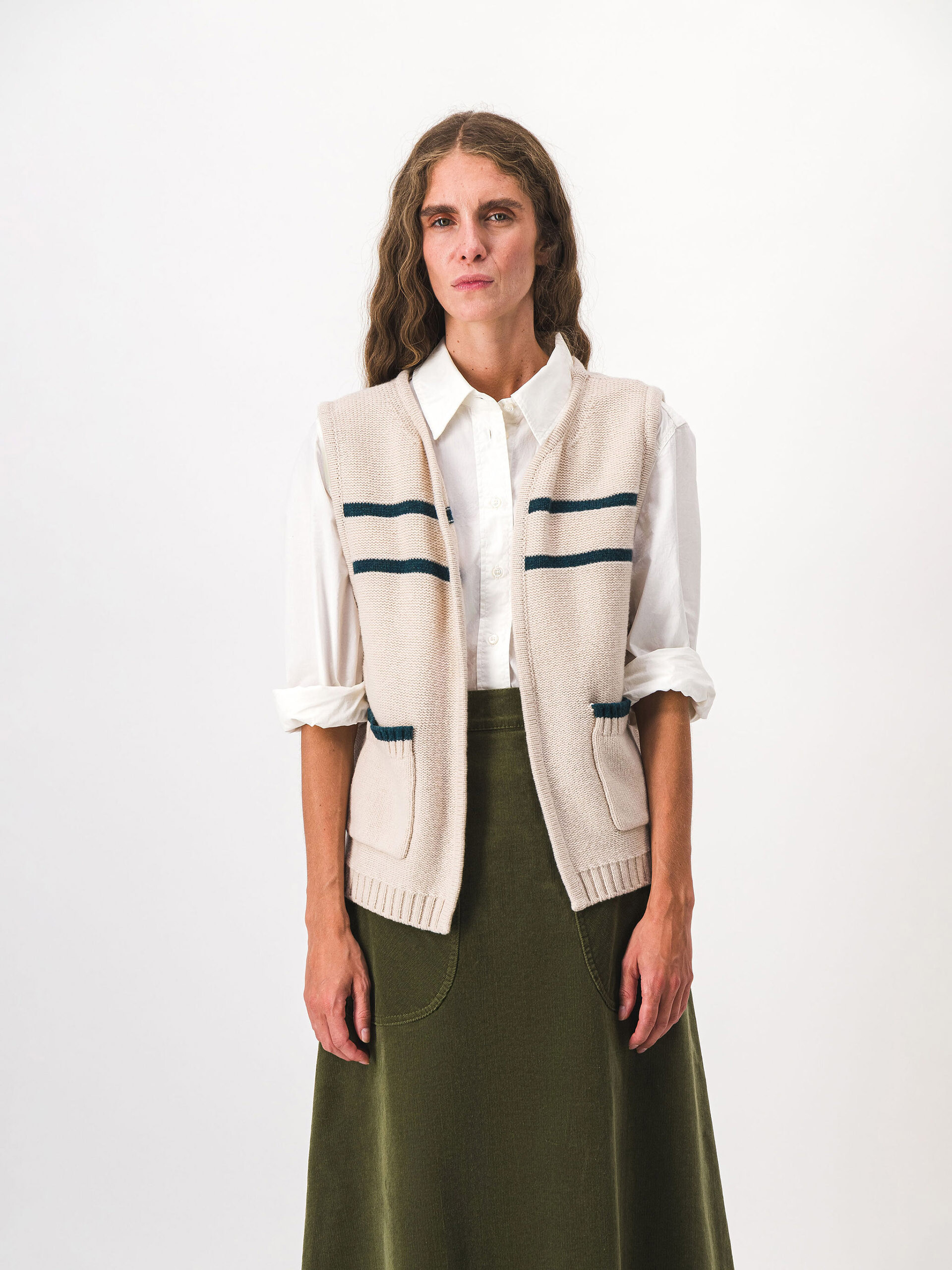 GILET MARCEL  Ecru , Pr&ecirc;t-&agrave;-porter Bensimon