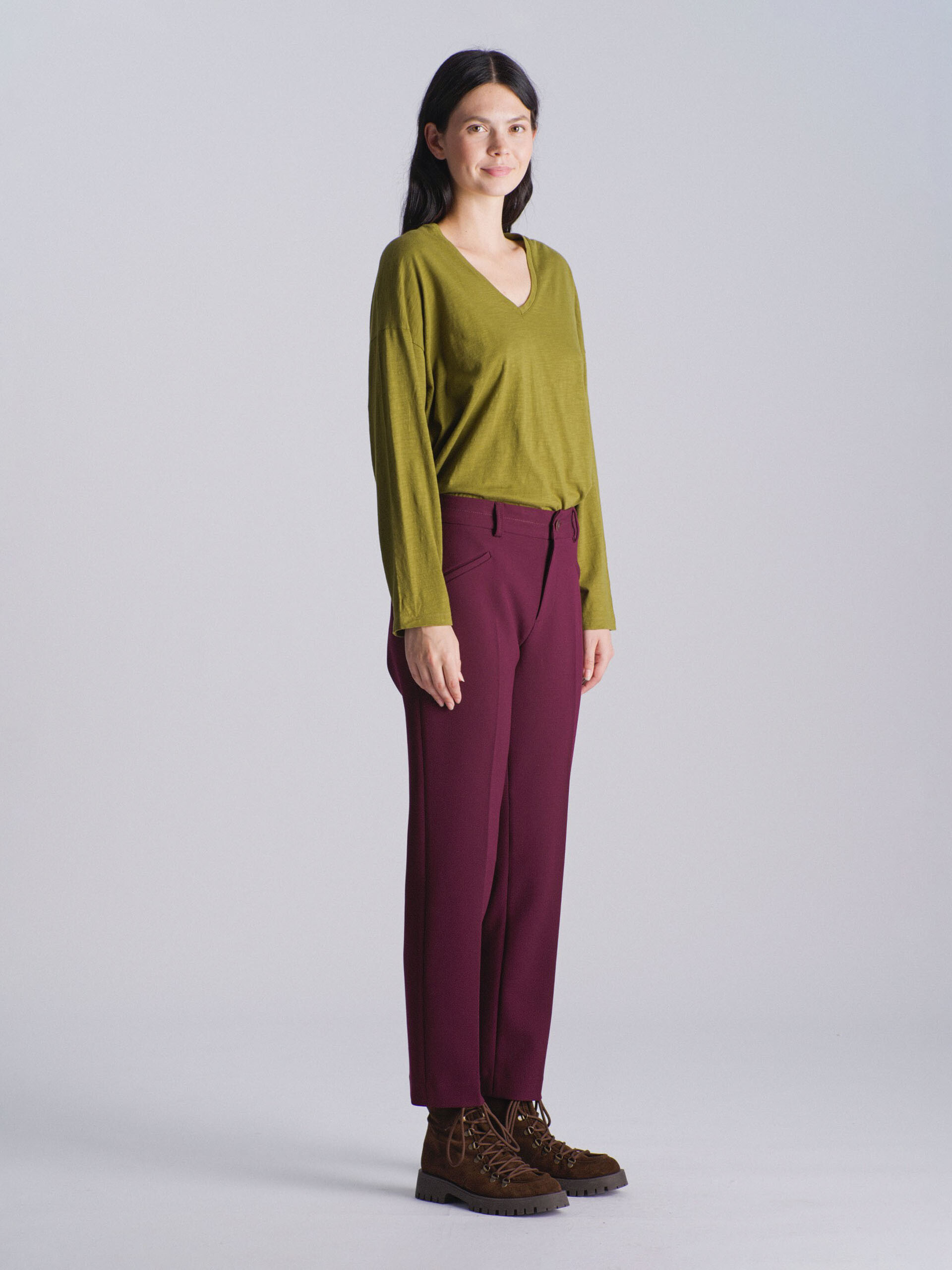 PANTALON ADEMAR  Aubergine , Pr&ecirc;t-&agrave;-porter Bensimon