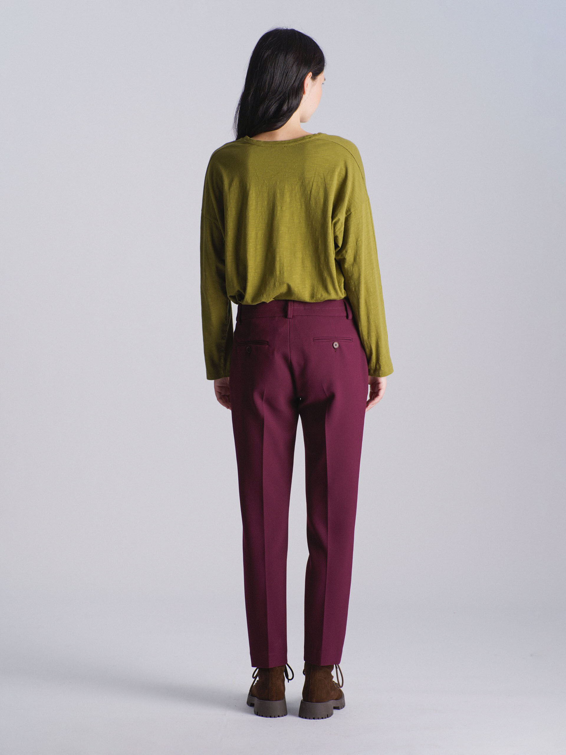 PANTALON ADEMAR  Aubergine , Pr&ecirc;t-&agrave;-porter Bensimon