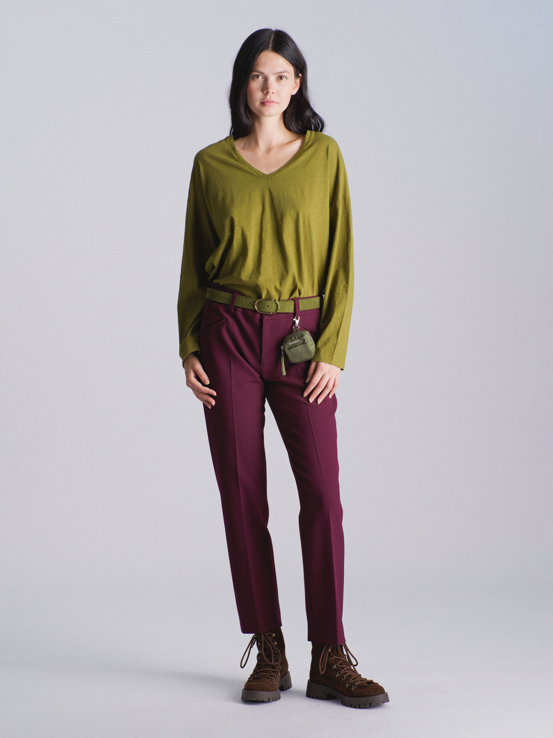 PANTALON ADEMAR  Aubergine , Pr&ecirc;t-&agrave;-porter Bensimon