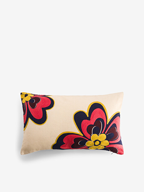 COUSSIN FLOWER 30x50 ECRU  Ecru , Maison Bensimon