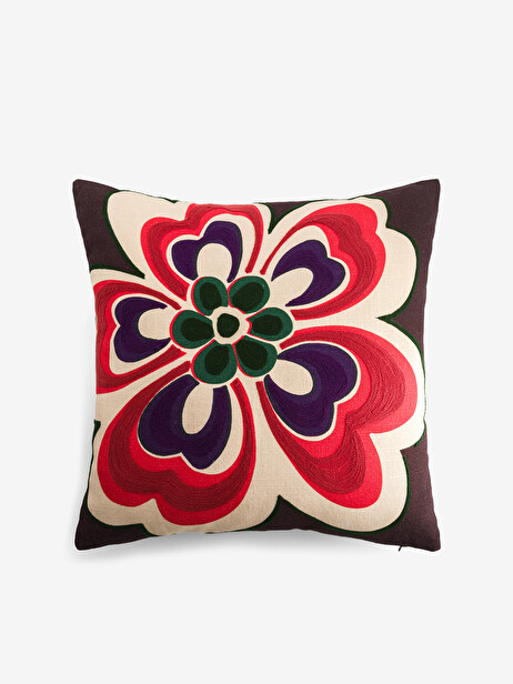 COUSSIN FLOWER 45x45 PRUNE  Prune , Maison Bensimon