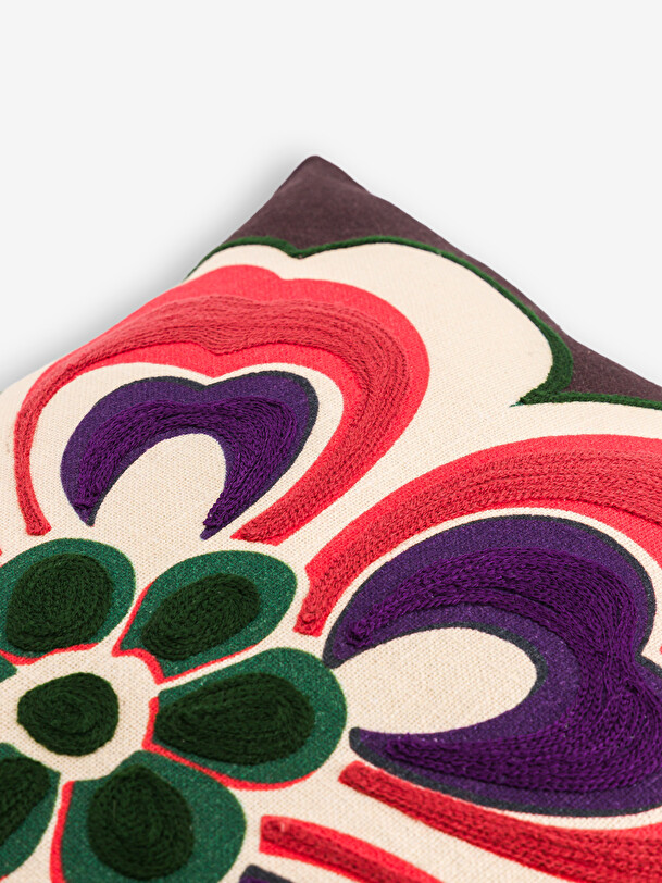 COUSSIN FLOWER 45x45 PRUNE Prune , Maison Bensimon