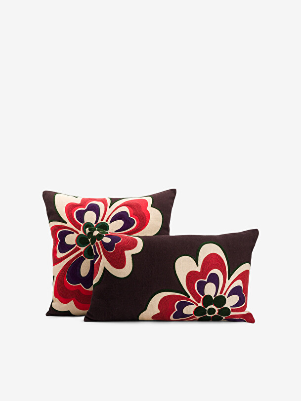 COUSSIN FLOWER 45x45 PRUNE Prune , Maison Bensimon