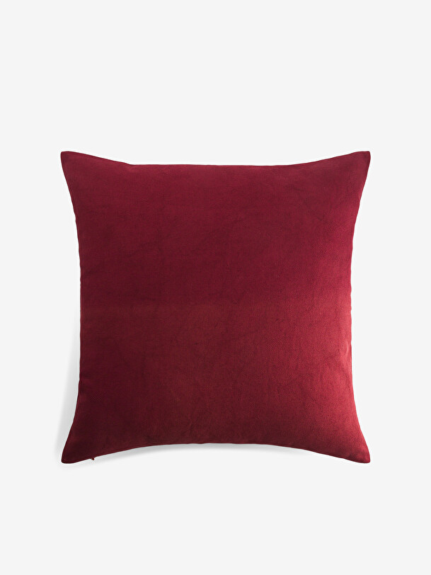 COUSSIN UNI COTON FLAMME PRUNE 45x45 Prune , Maison Bensimon
