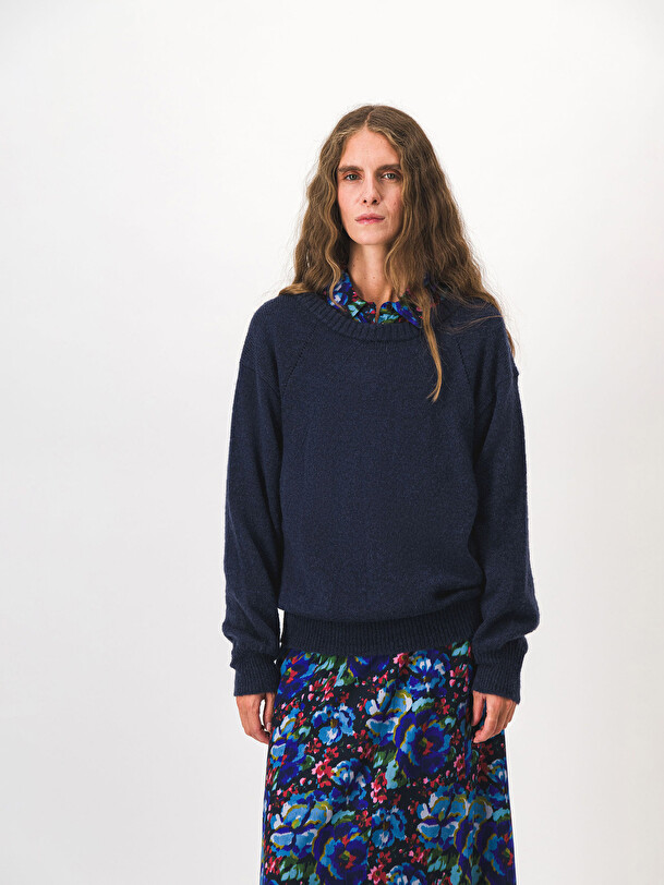 PULL MOBBY  Marine fonce , Pr&ecirc;t-&agrave;-porter Bensimon