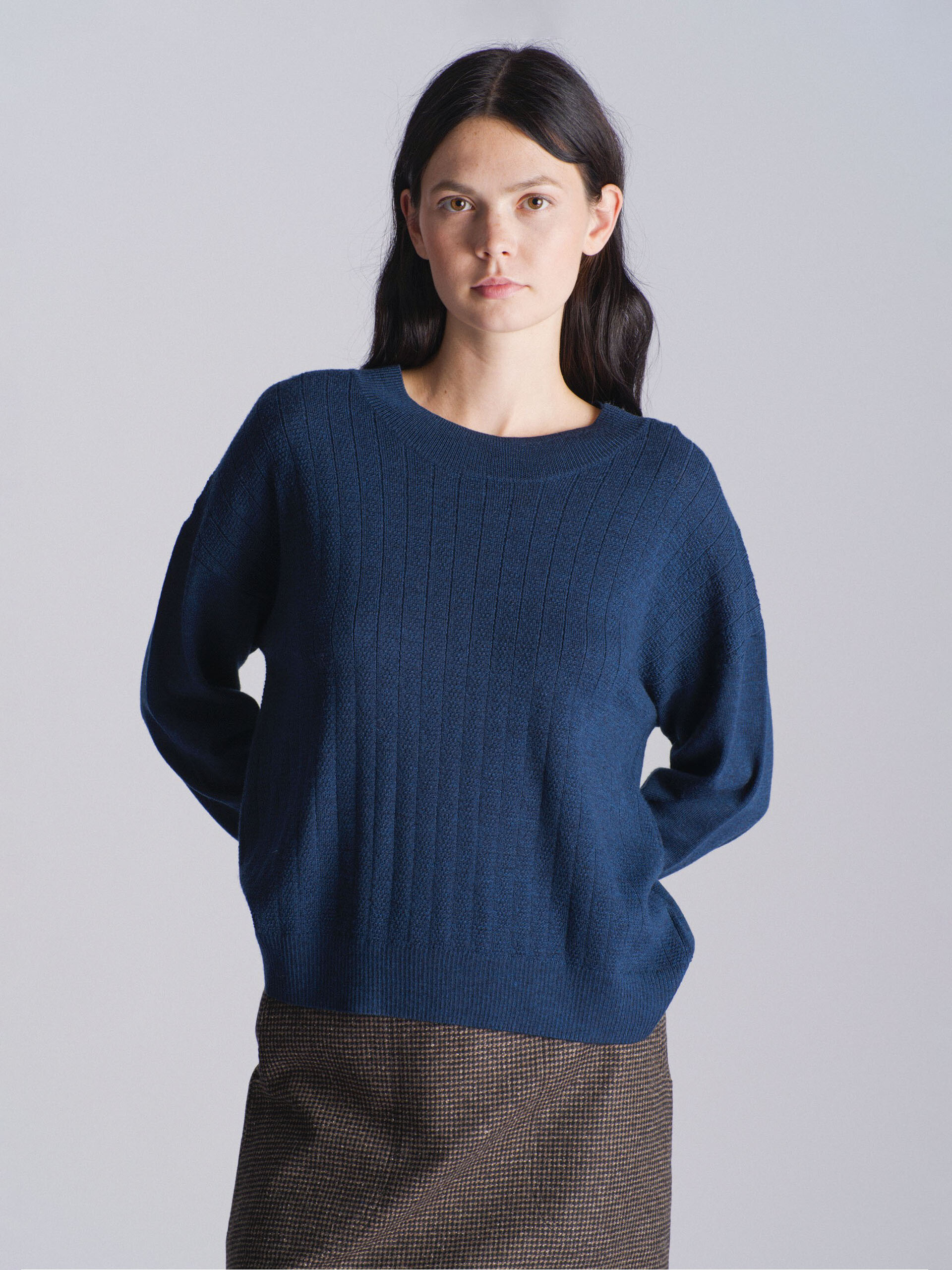 PULL MATHEO  Indigo , Pr&ecirc;t-&agrave;-porter Bensimon