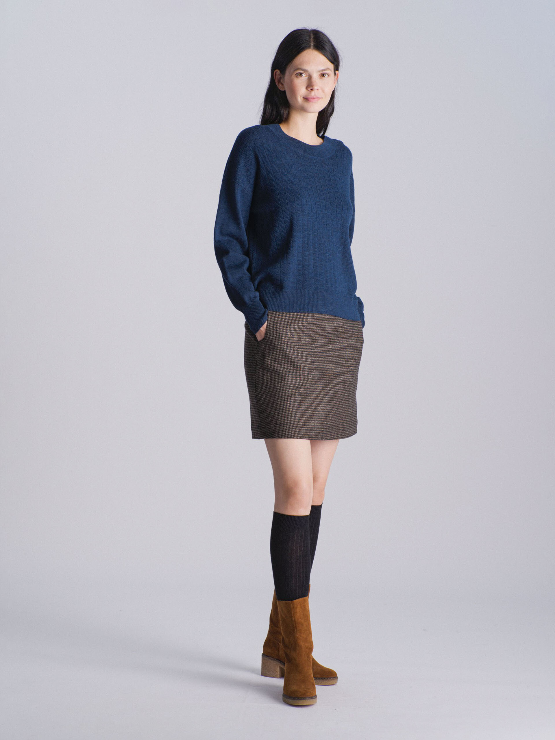 PULL MATHEO  Indigo , Pr&ecirc;t-&agrave;-porter Bensimon