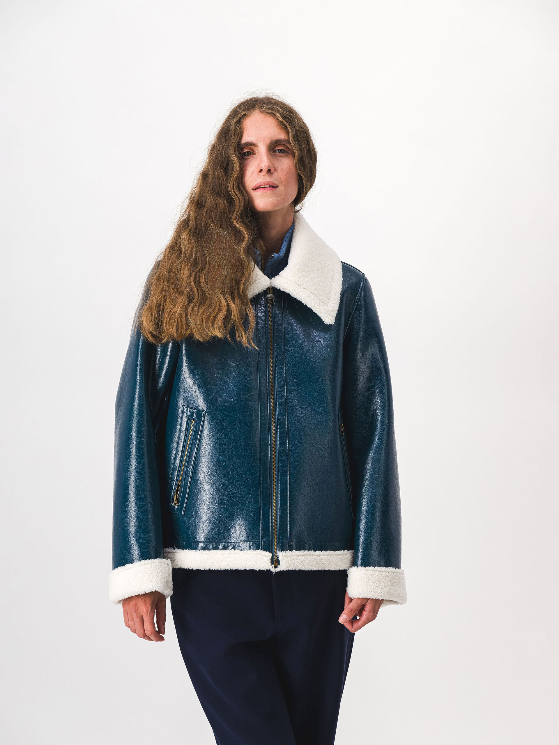 BLOUSON KRISTOFER  Bleu petrole , Pr&ecirc;t-&agrave;-porter Bensimon