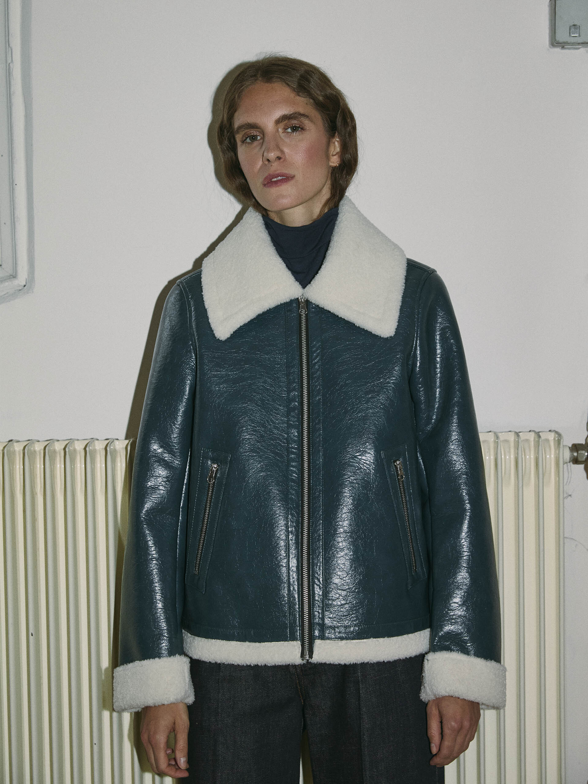 BLOUSON KRISTOFER  Bleu petrole , Pr&ecirc;t-&agrave;-porter Bensimon