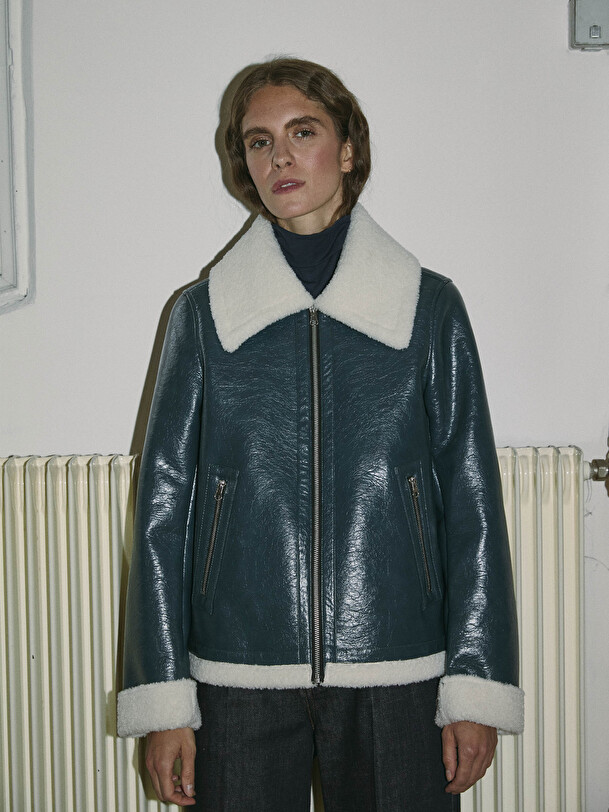 BLOUSON KRISTOFER  Bleu petrole , Pr&ecirc;t-&agrave;-porter Bensimon