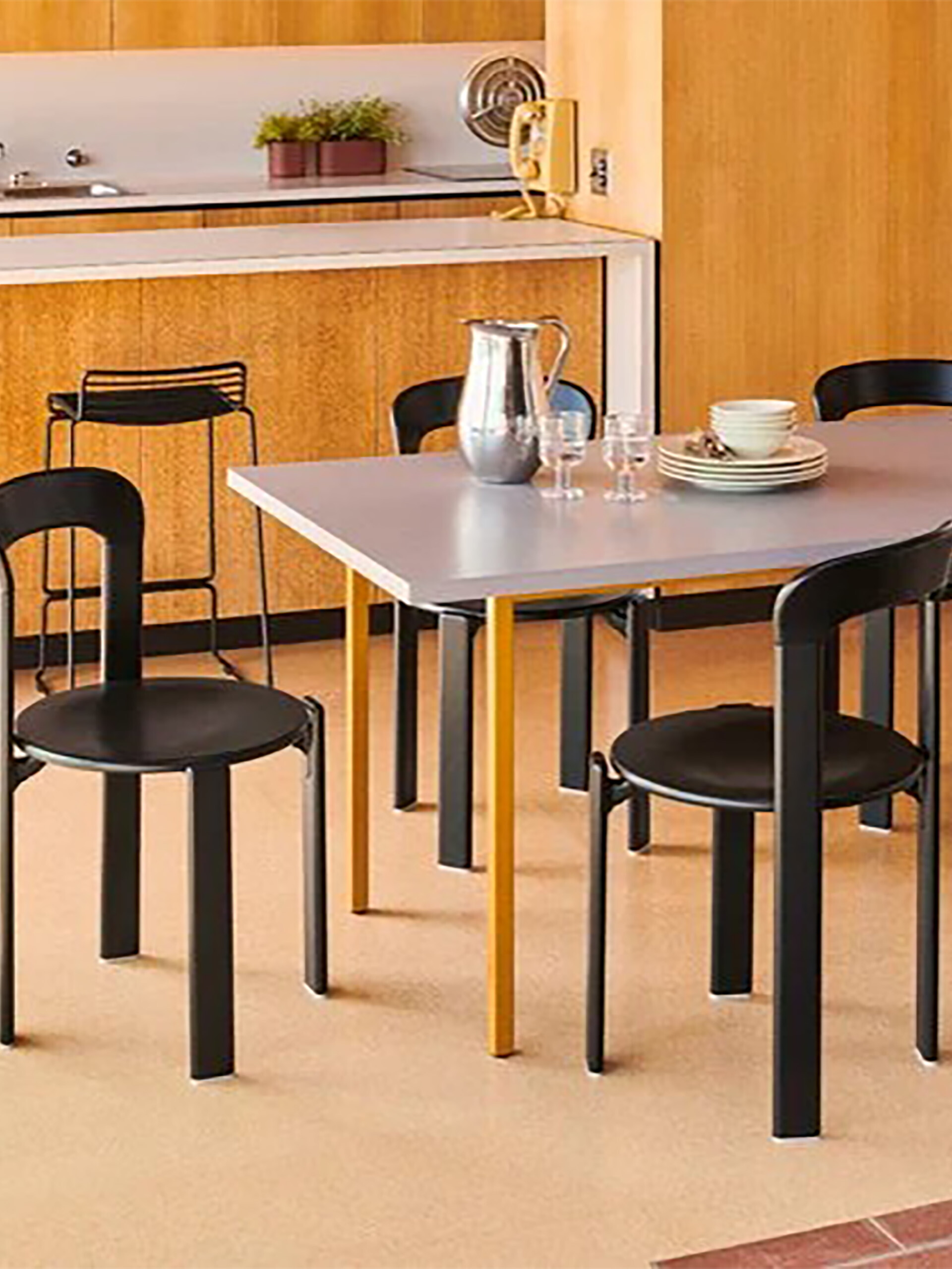 TABLE RECTANGULAIRE TWO-COLOUR MULLER VAN SEVEREN GRIS PIED OCRE L200CM - HAY  Ocre , Maison Bensimon