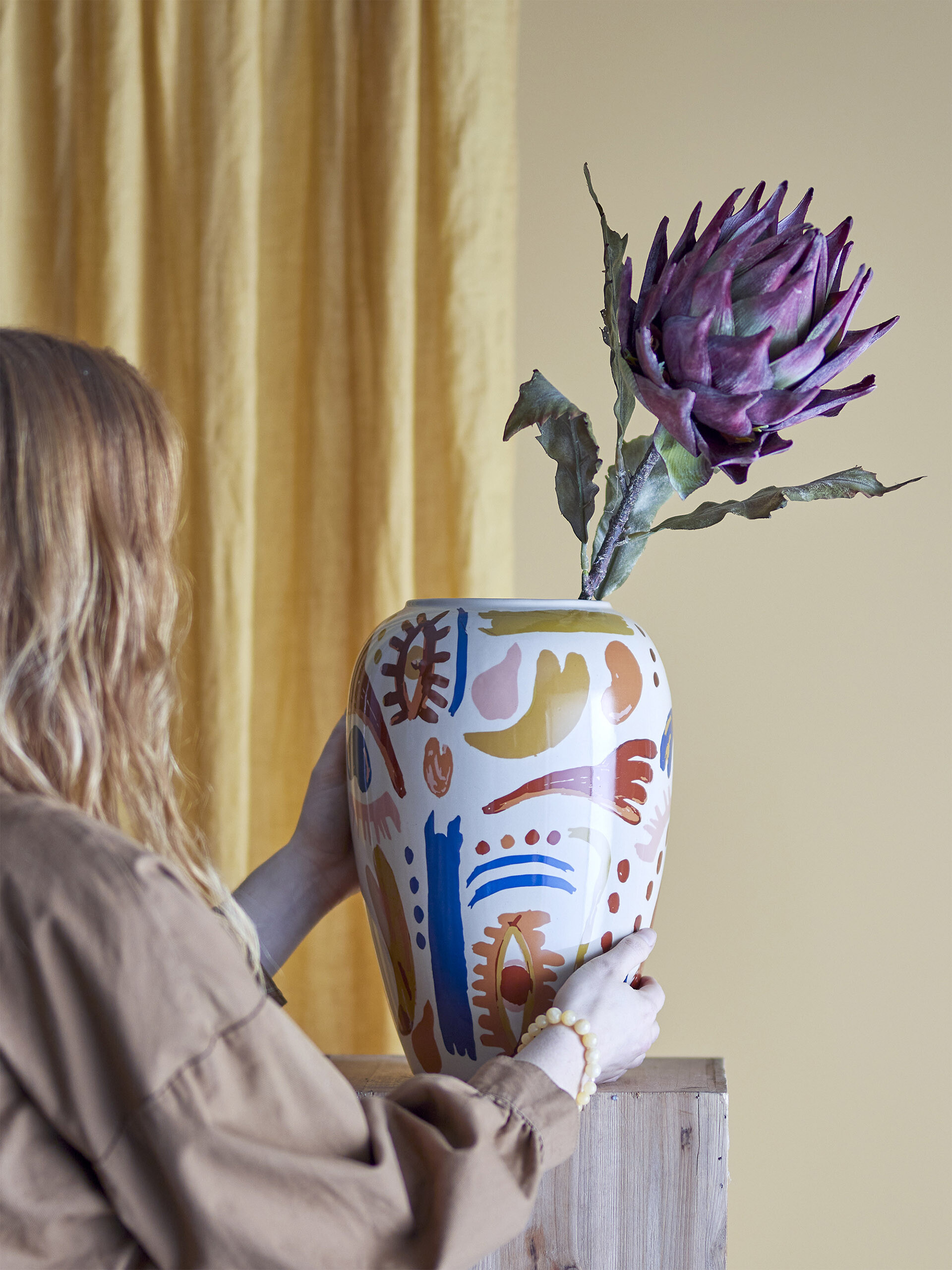 VASE HORUS GRES - BLOOMINGVILLE Bleu , Maison Bensimon