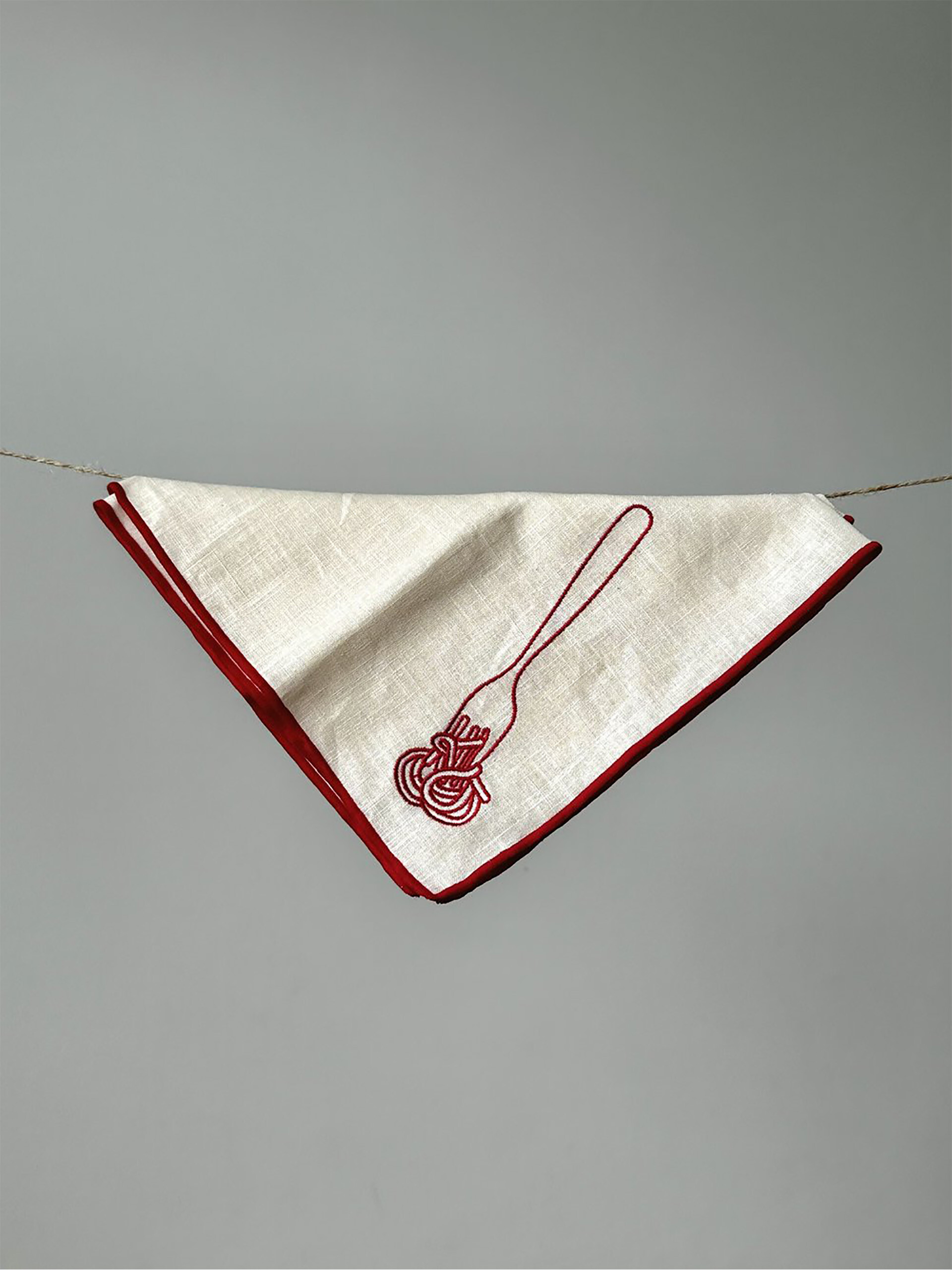 LOT DE 2 SERVIETTES SPAGHETTIS BEIGE - THE ECLECTIC LIFESTYLE Ecru , Maison Bensimon