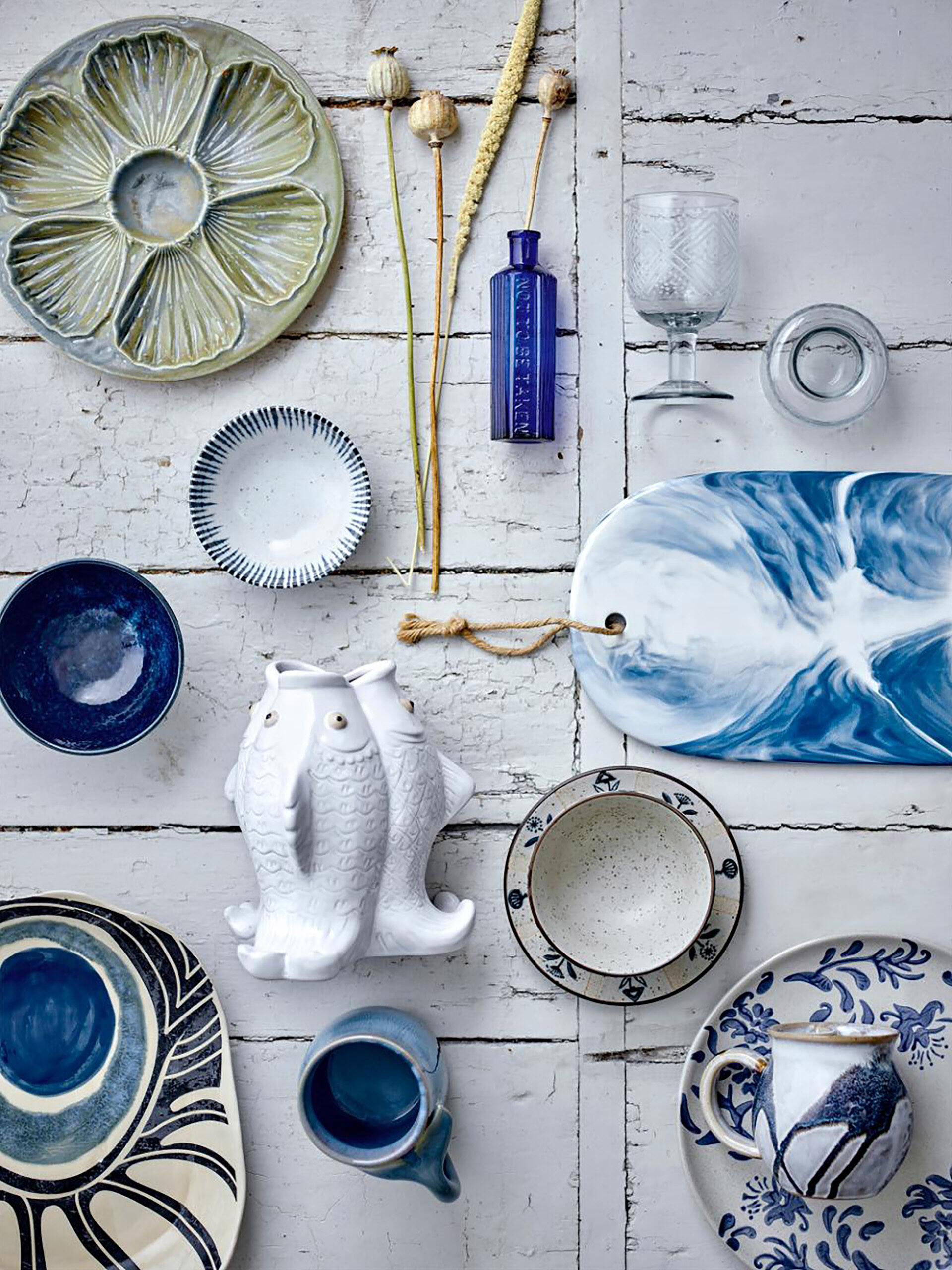 PLATEAU YAMATO GRES BLEU - BLOOMINGVILLE  Bleu , Maison Bensimon