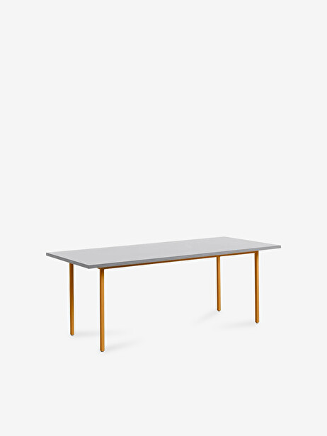 TABLE RECTANGULAIRE TWO-COLOUR MULLER VAN SEVEREN GRIS PIED OCRE L200CM - HAY  Ocre , Maison Bensimon