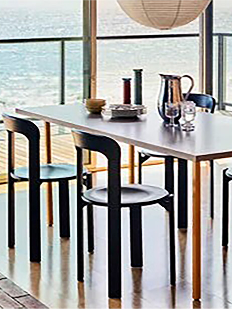 TABLE RECTANGULAIRE TWO-COLOUR MULLER VAN SEVEREN GRIS PIED OCRE L200CM - HAY  Ocre , Maison Bensimon