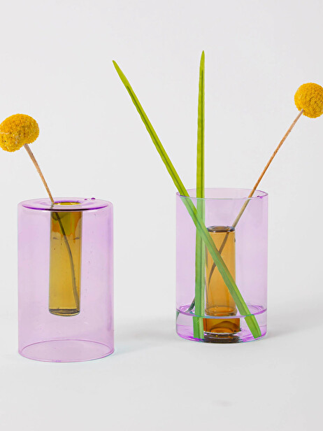 PETIT VASE REVERSIBLE LILAS/PECHE - BLOC...  Lilas , Maison Bensimon
