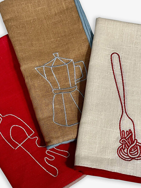 LOT DE 2 SERVIETTES CAFE - THE ECLECTIC LIFESTYLE  Beige , Maison Bensimon