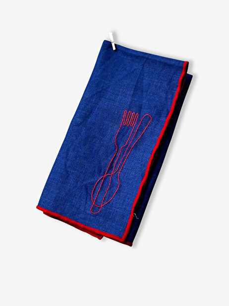 LOT DE 2 SERVIETTES COUVERTS BLEU - THE ECLECTIC LIFESTYLE  Bleu , Maison Bensimon