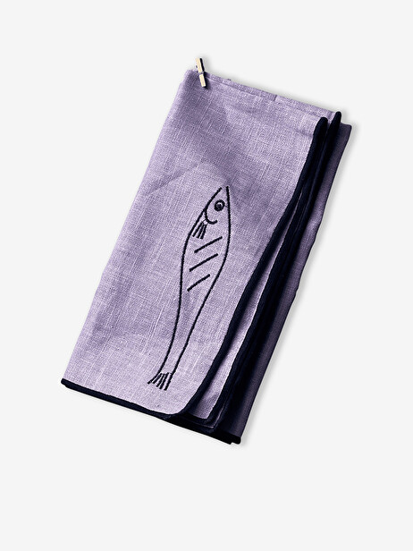 LOT DE 2 SERVIETTES FISH VIOLET - THE ECLECTIC LIFESTYLE  Violet , Maison Bensimon