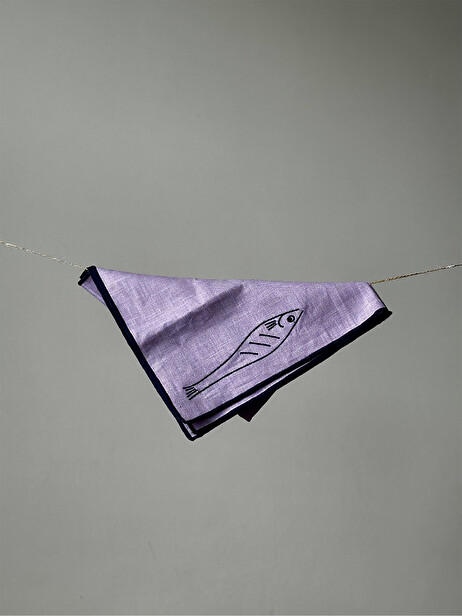 LOT DE 2 SERVIETTES FISH VIOLET - THE ECLECTIC LIFESTYLE  Violet , Maison Bensimon