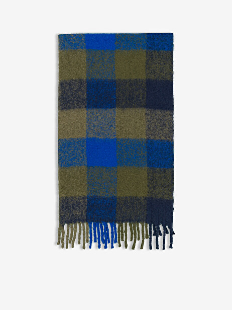 CHECK SCARF  Marine / kaki , Prêt-à-porter Bensimon