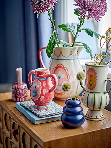 VASE ODINA PEINT A LA MAIN EMAILLE ROUGE - BLOOMINGVILLE  Rouge , Maison Bensimon