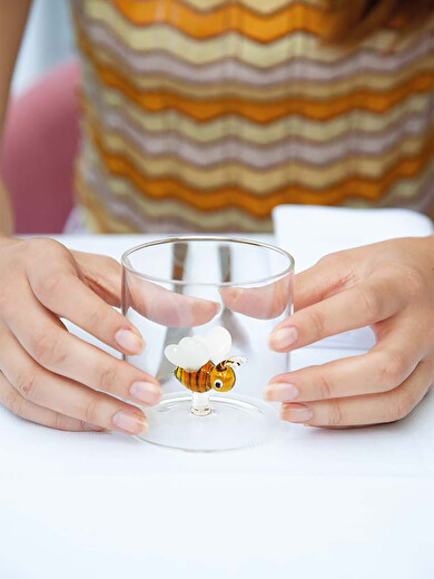 VERRE FIGURINE ABEILLE - WD LIFESTYLE EASYLIFE  Orange , Maison Bensimon