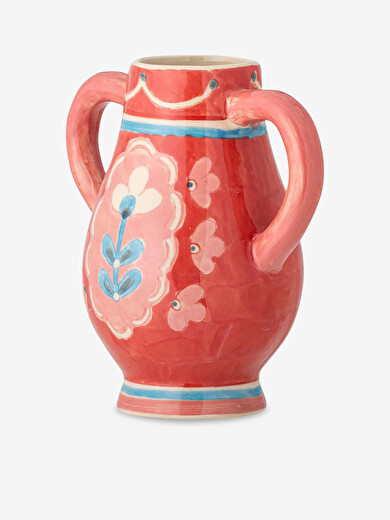 VASE ODINA PEINT A LA MAIN EMAILLE ROUGE - BLOOMINGVILLE  Rouge , Maison Bensimon