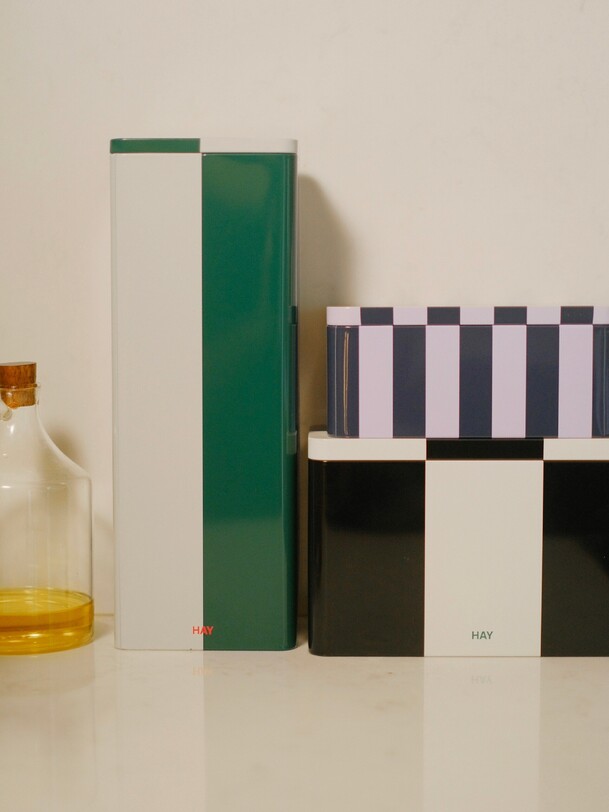 BOITE EN METAL SLIM BLANC ET VERT - HAY Multicolore , Maison Bensimon