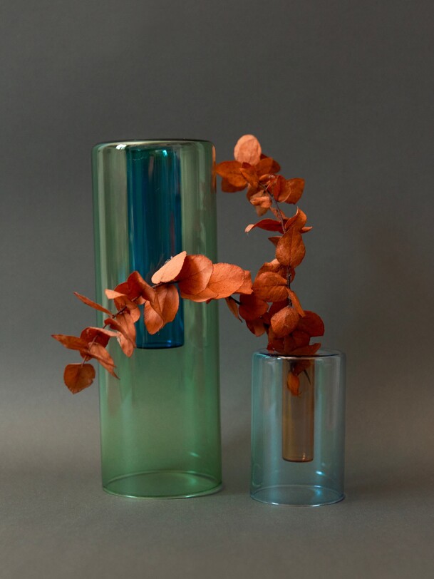 PETIT VASE REVERSIBLE VERT/BLEU - BLOCK ... Vert , Maison Bensimon