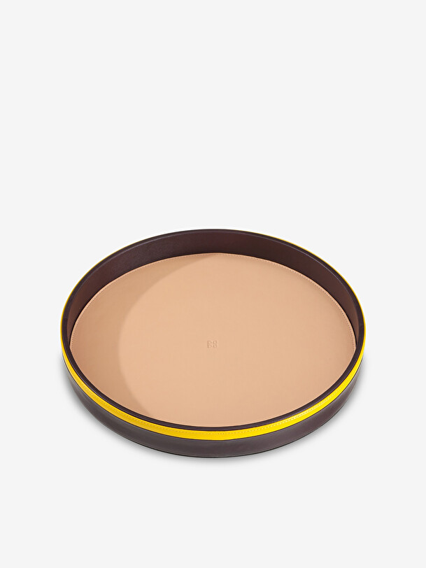PLATEAU EN CUIR BEIGE - DAS GOODSHAUS Bordeaux , Maison Bensimon