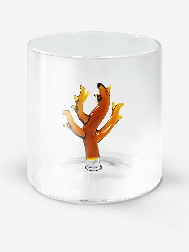 VERRE FIGURINE CORAIL - WD LIFESTYLE EASYLIFE  Orange , Maison Bensimon