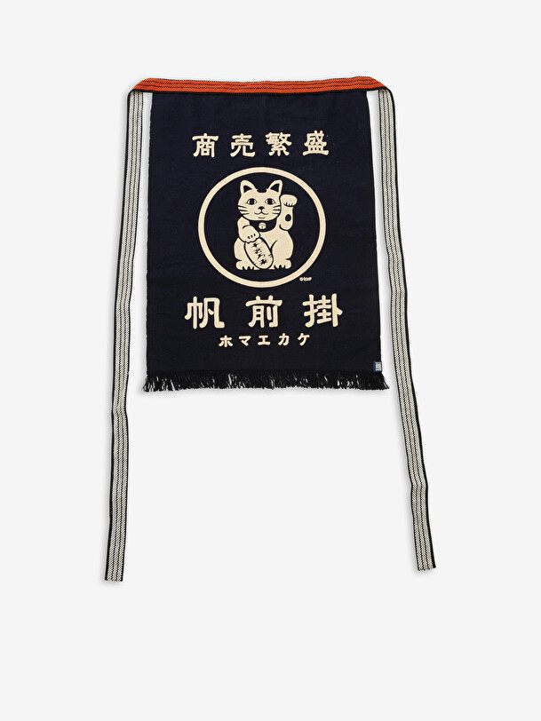 TABLIER DE CUISINE JAPONAIS MAEKAKE LUCKY CAT - ANYTHING  Marine , Maison Bensimon