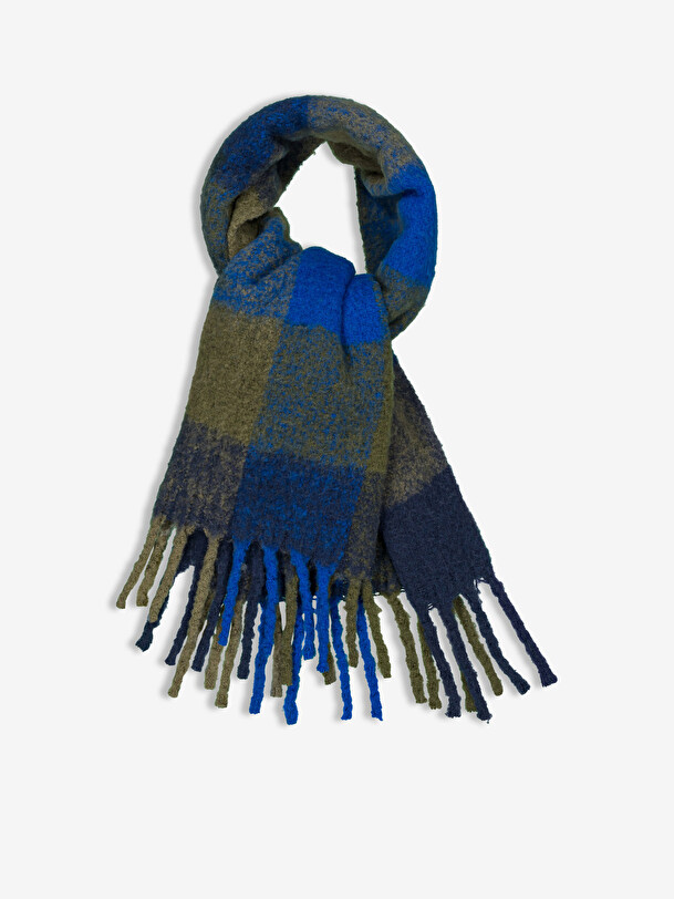 CHECK SCARF  Marine / kaki , Pr&ecirc;t-&agrave;-porter Bensimon