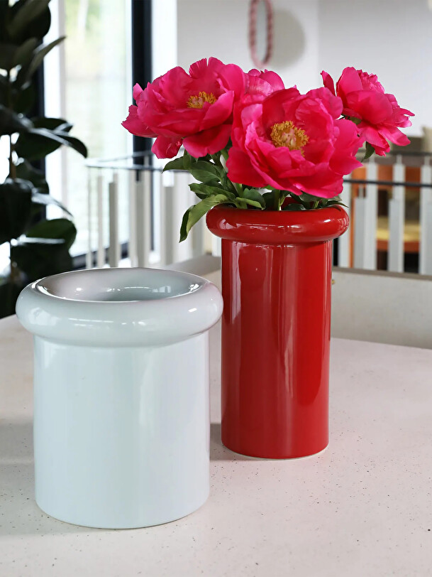 VASE TURBAN ROUGE - &KLEVERING Rouge , Maison Bensimon