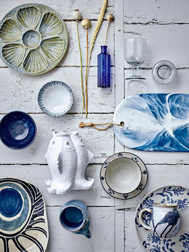 PLATEAU YAMATO GRES BLEU - BLOOMINGVILLE  Bleu , Maison Bensimon
