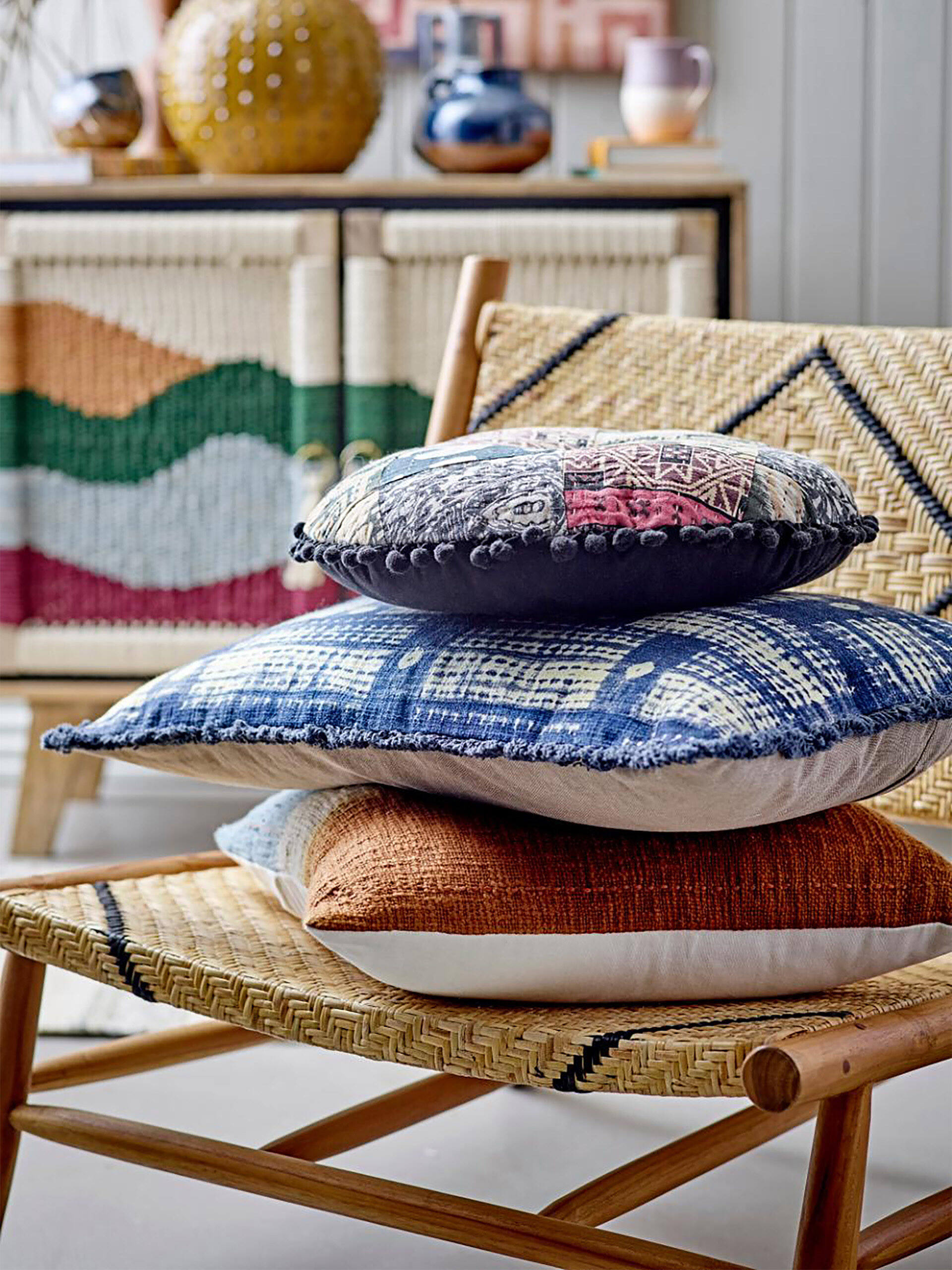COUSSIN DEGRADE BLEU ROUX 45X45 - BLOOMINGVILLE  Multicolore , Maison Bensimon